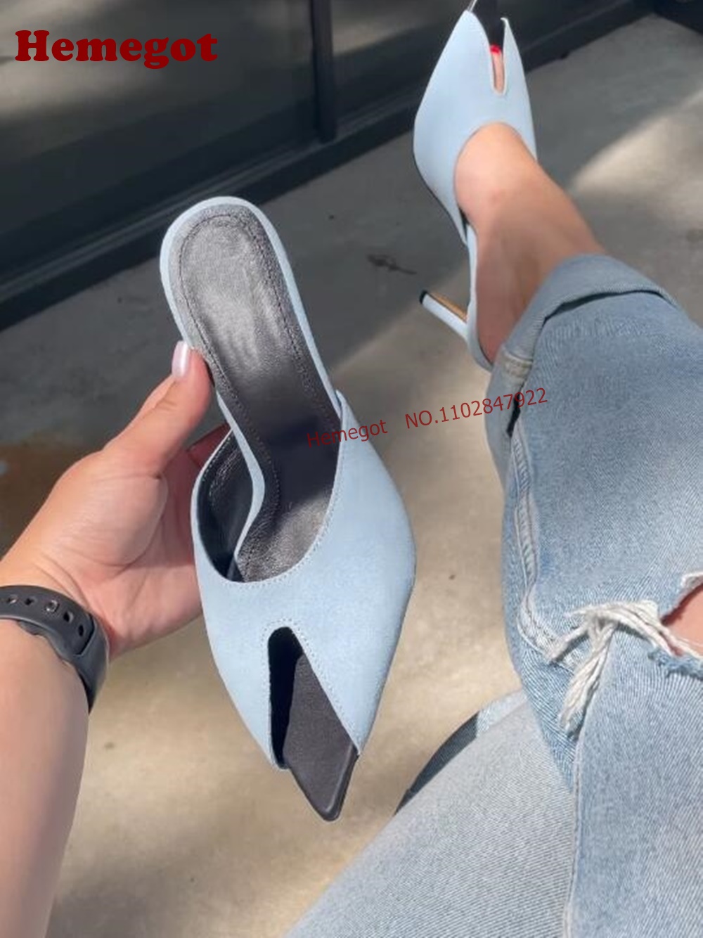 Light Blue Suede Split Pointed - đánh giá và giá Slip Dress Satin